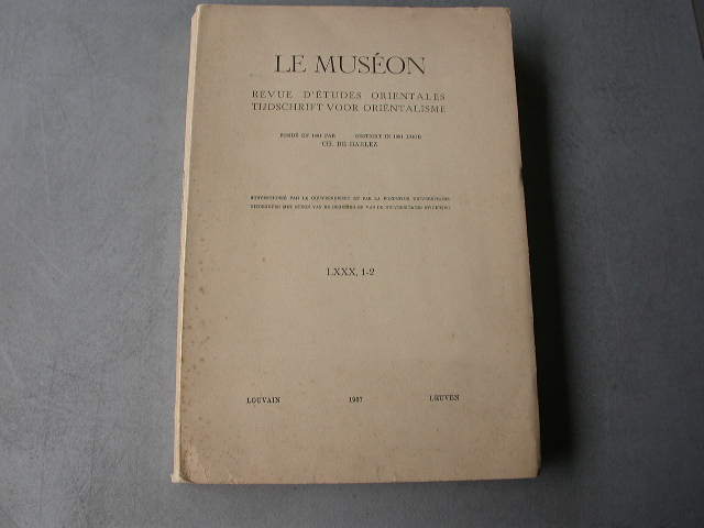 Le Muséon, études orientales 1967